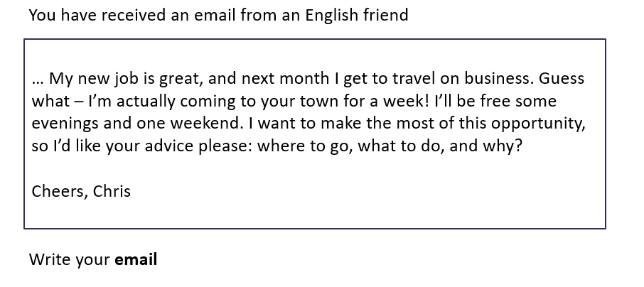 c1 informal email example question